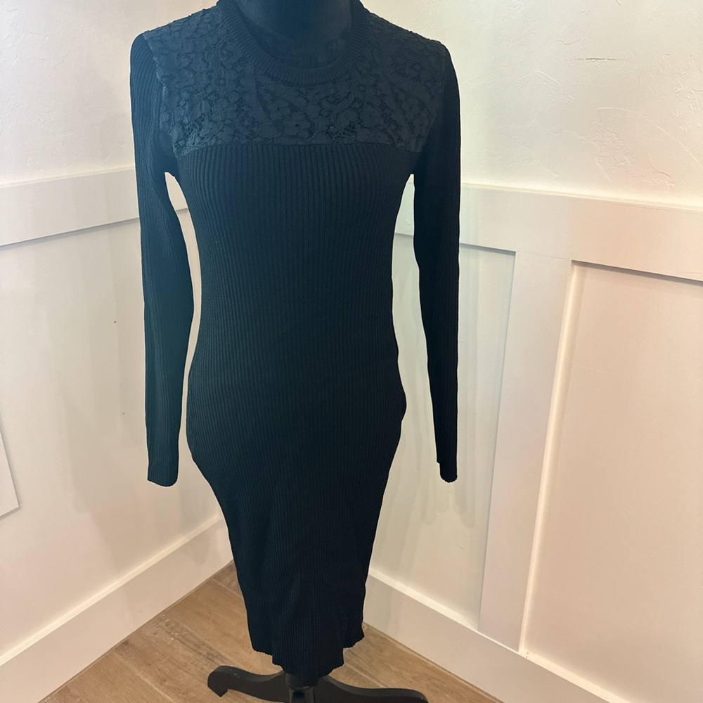 MICHAEL Michael Kors Black Long Sleeve Dress‎